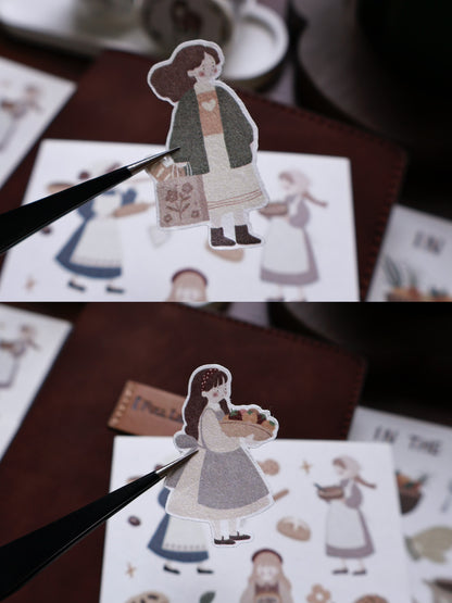 In the kitchen cut die stickers and paper stickers