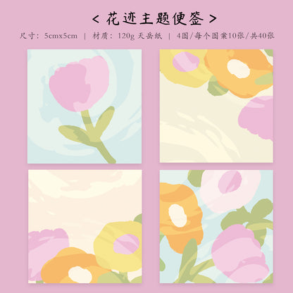 Retro fairy tales and Flower traces theme light retro handbook sticky notes no glue