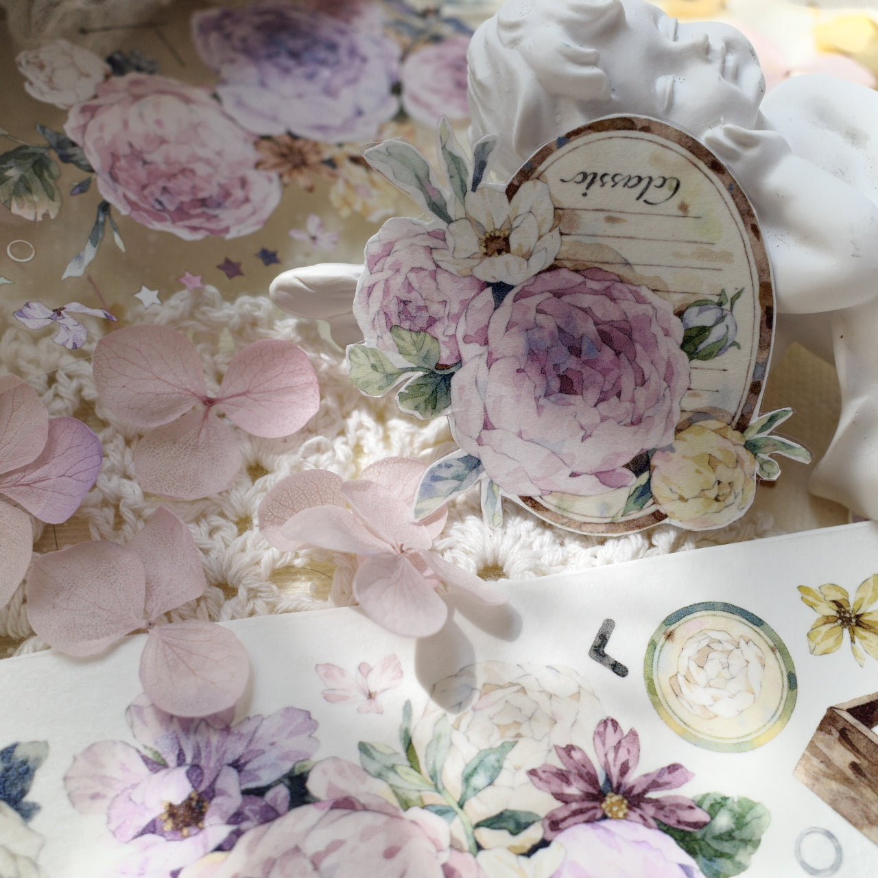 Quotes from Four Seasons vintage flower PET and Washi tape